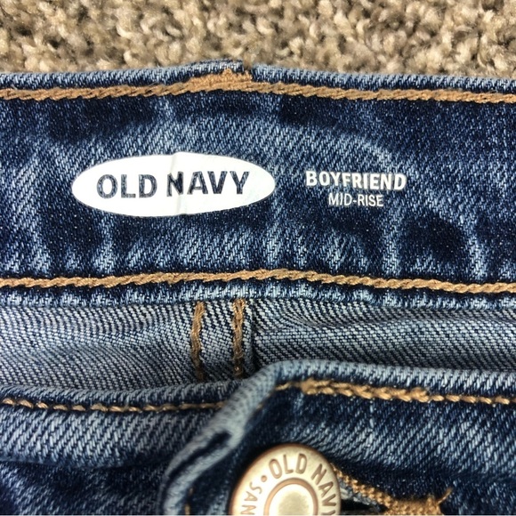 Old Navy Women’s Blue Distressed Denim Mid Rise Boyfriend Jeans Size 16 - Picture 10 of 14